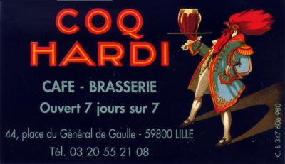 visitekaartje van een caf-brasserie in Lille