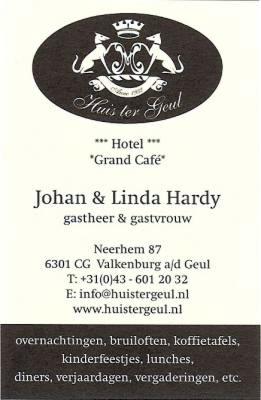 Visitekaartje van Huis ter Geul in Valkenburg a/d Geul. Ingestuurd door Gerard Hardy, november 2008.