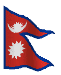 Wapperende vlag van het Koninkrijk Nepal